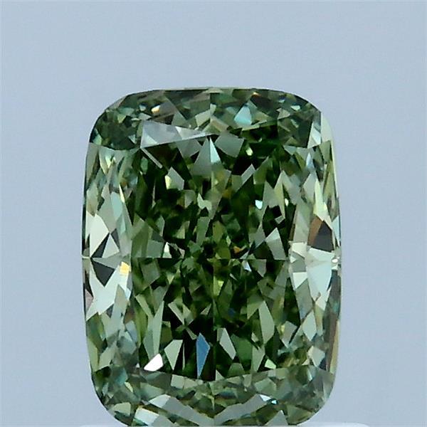 1.06ct Cushion FANCY VIVID GREEN VVS2 Lab Created Diamond