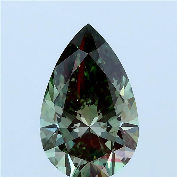 2.07ct Pear FANCY INTENSE GREEN VS2 Lab Created Diamond