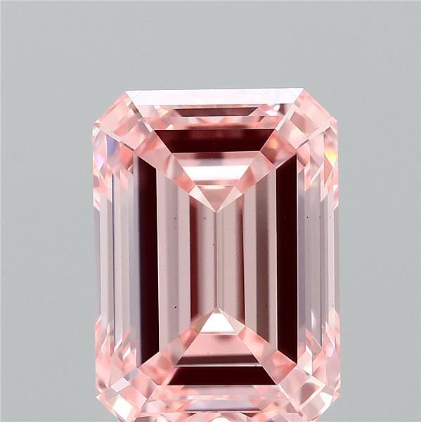 2.03ct Emerald FANCY VIVID PINK VS1 Lab Created Diamond