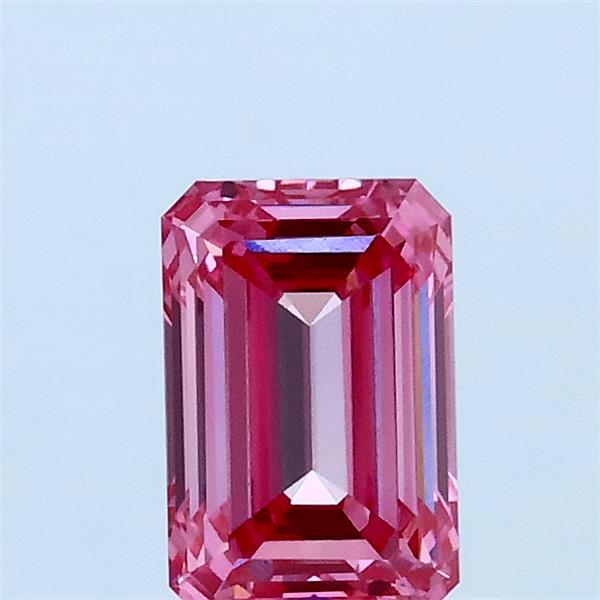 0.73ct Emerald FANCY VIVID PINK VVS2 Lab Created Diamond
