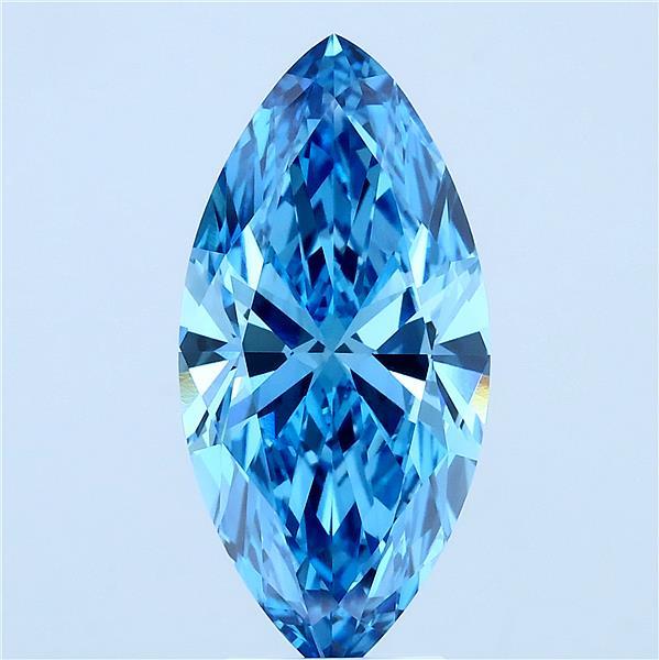 4ct Marquise FANCY VIVID BLUE VVS2 Lab Created Diamond