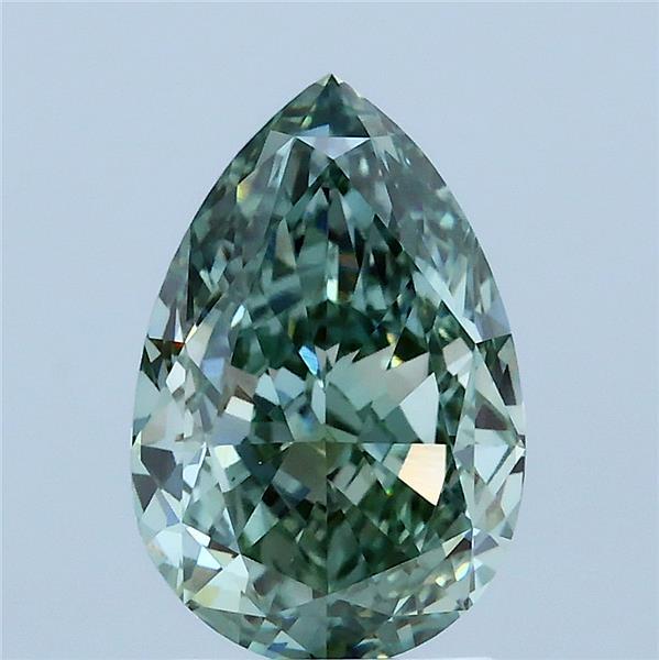 2.59ct Pear FANCY VIVID GREEN VS1 Lab Created Diamond