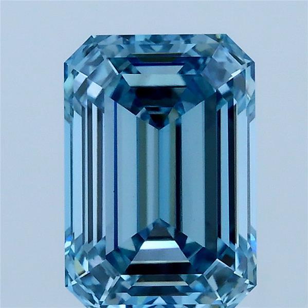 2ct Emerald FANCY VIVID BLUE VS1 Lab Created Diamond
