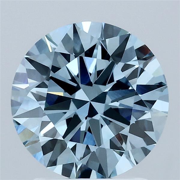 2.03ct Round FANCY VIVID BLUE VVS2 Lab Created Diamond