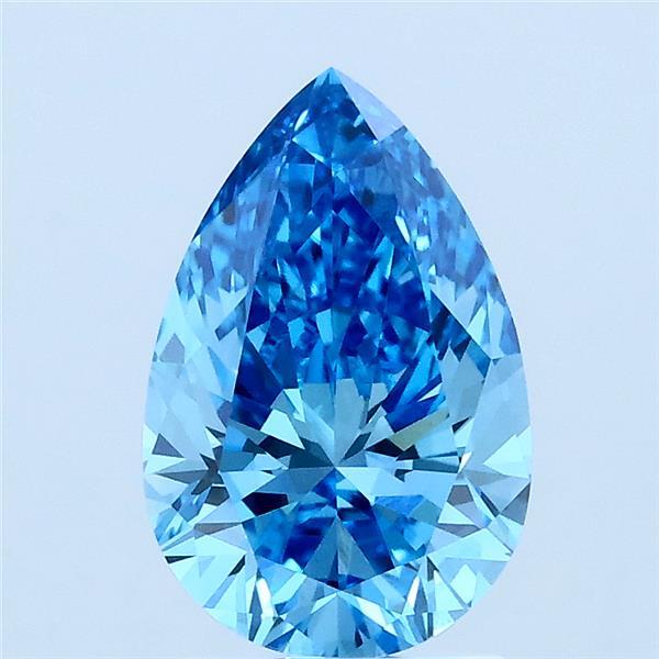 1.54ct Pear FANCY VIVID BLUE VVS2 Lab Created Diamond