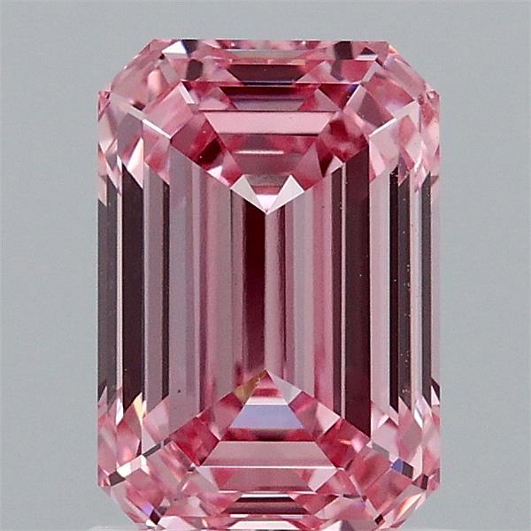 1.53ct Emerald FANCY VIVID PINK VS1 Lab Created Diamond