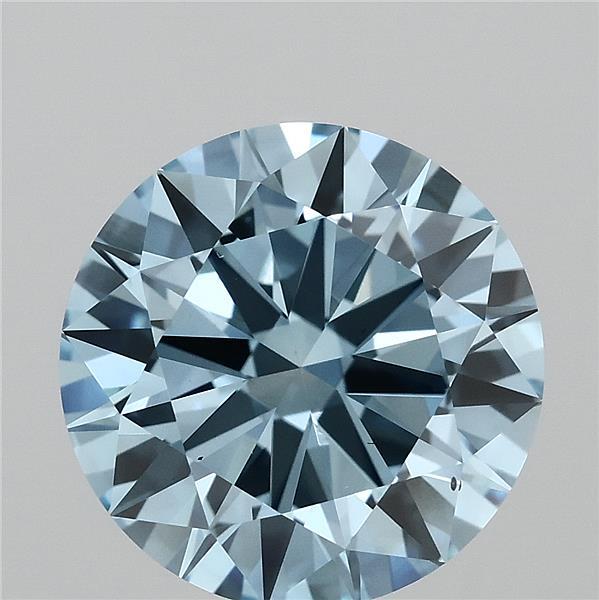 4ct Round FANCY VIVID BLUE VS2 Lab Created Diamond