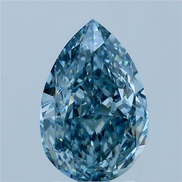 3.05ct Pear FANCY VIVID BLUE VS1 Lab Created Diamond