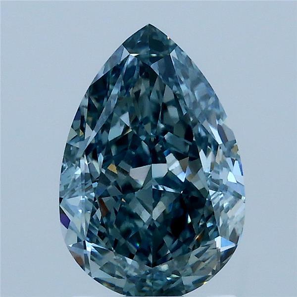 2.03ct Pear FANCY INTENSE GREEN BLUE VS2 Lab Created Diamond