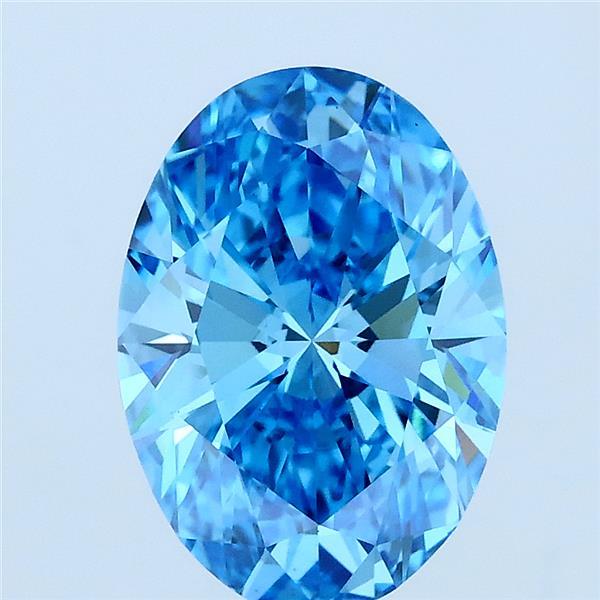 2.5ct Oval FANCY VIVID BLUE VS2 Lab Created Diamond