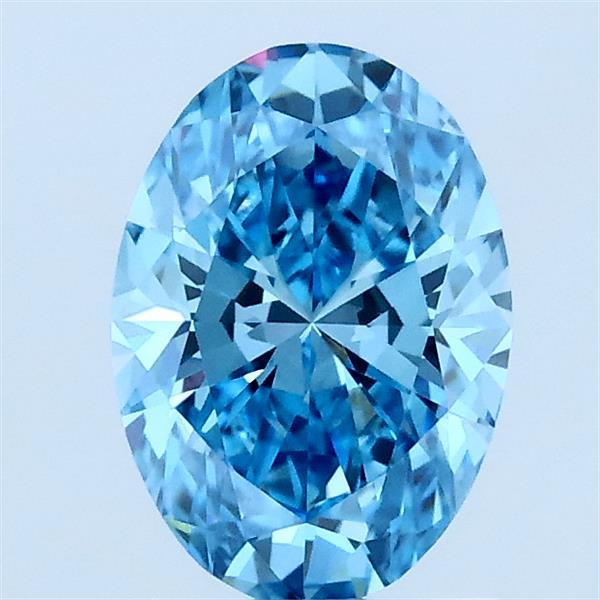 1ct Oval FANCY VIVID BLUE VVS2 Lab Created Diamond