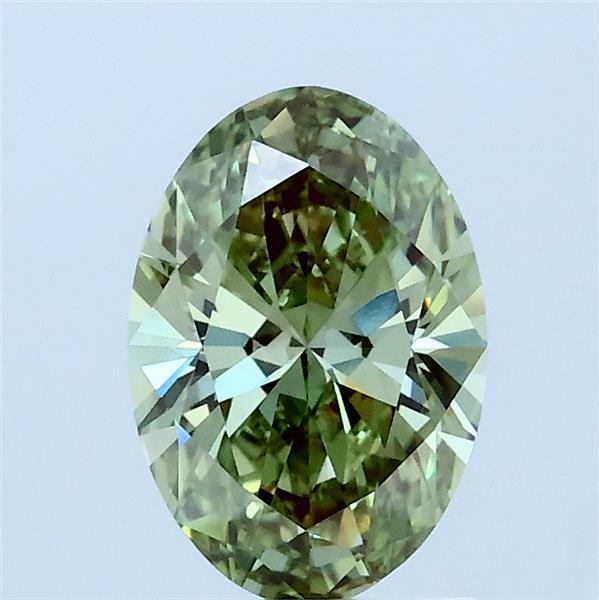 1.04ct Oval FANCY VIVID GREEN VVS2 Lab Created Diamond