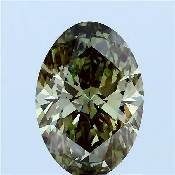 1.27ct Oval FANCY VIVID GREEN VS1 Lab Created Diamond