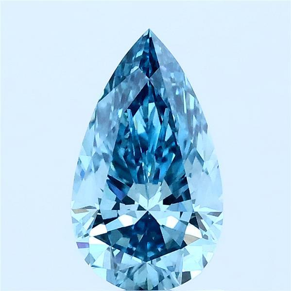 1.01ct Pear FANCY VIVID BLUE VS2 Lab Created Diamond
