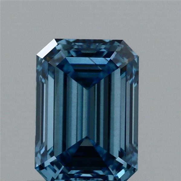 0.99ct Emerald FANCY VIVID BLUE VS2 Lab Created Diamond