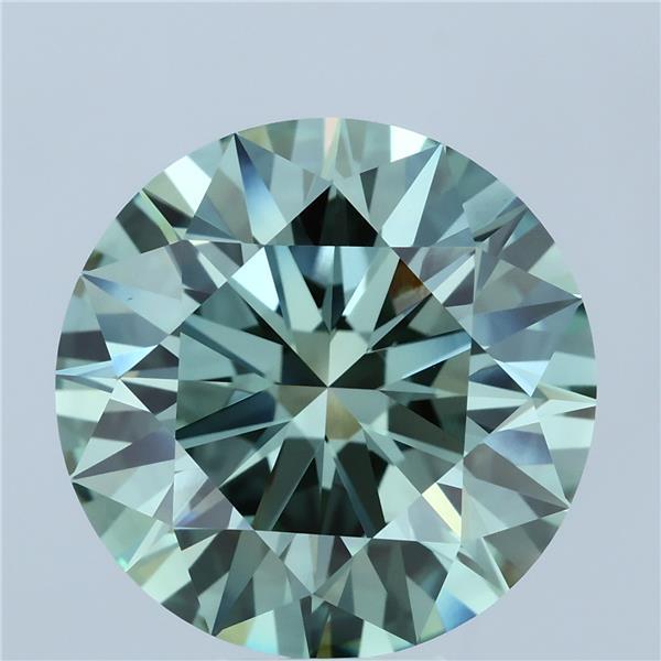 10.06ct Round FANCY VIVID GREEN VVS2 Lab Created Diamond