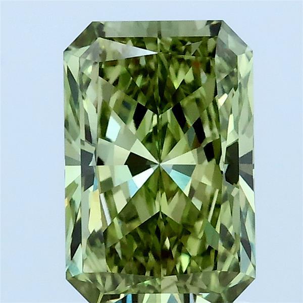 1.58ct Radiant FANCY VIVID GREEN VVS2 Lab Created Diamond