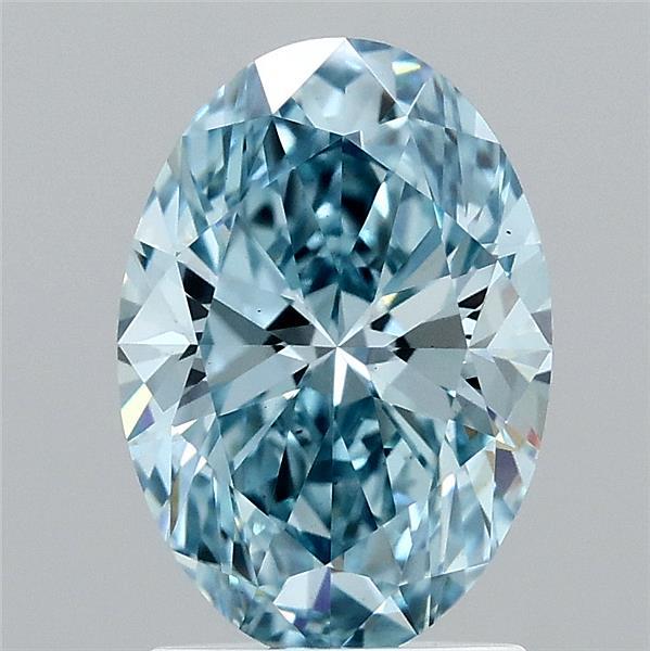 1.9ct Oval FANCY VIVID BLUE VS1 Lab Created Diamond
