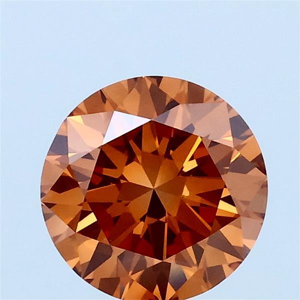 1ct Round FANCY ORANGY BROWN VVS2 Lab Created Diamond