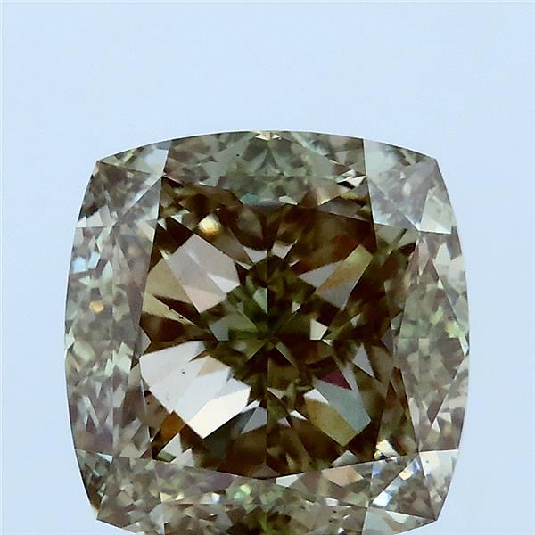 4.04ct Cushion FANCY LIGHT YELLOW GREEN VS1 Lab Created Diamond