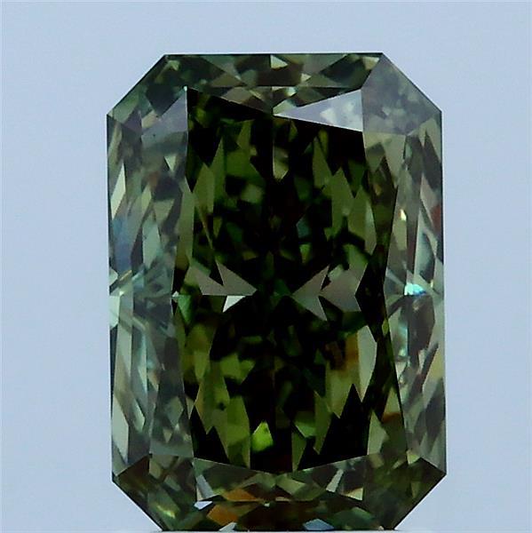 2.08ct Radiant FANCY VIVID GREEN VS1 Lab Created Diamond