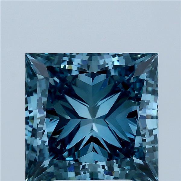 4.01ct Princess FANCY VIVID BLUE VS1 Lab Created Diamond