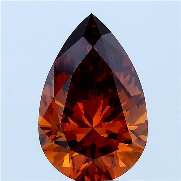 1.51ct Pear FANCY DEEP ORANGE VS2 Lab Created Diamond