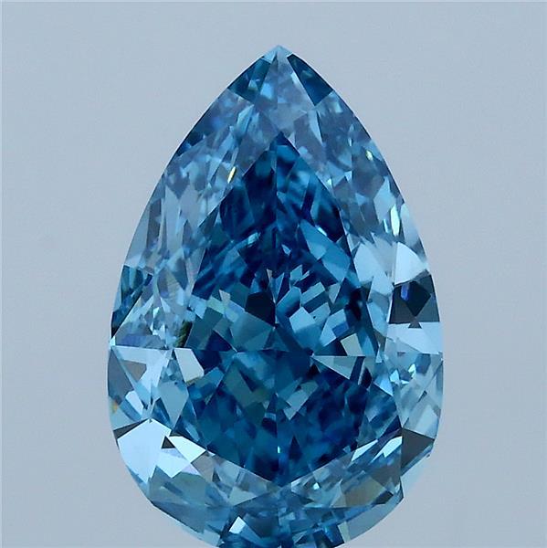 3.02ct Pear FANCY VIVID BLUE VS1 Lab Created Diamond