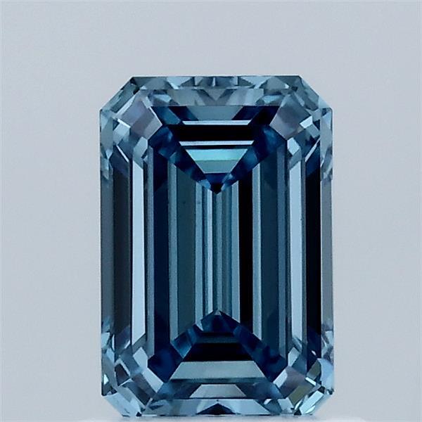 1.01ct Emerald FANCY VIVID BLUE VS1 Lab Created Diamond