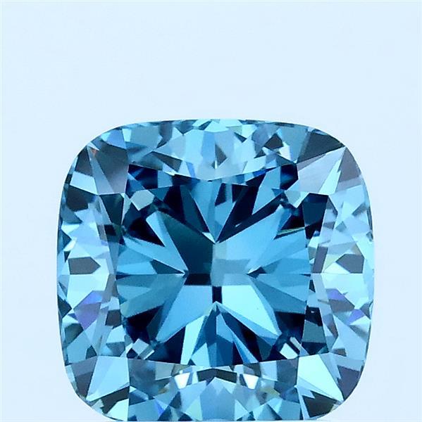 2.05ct Cushion FANCY VIVID BLUE VVS2 Lab Created Diamond