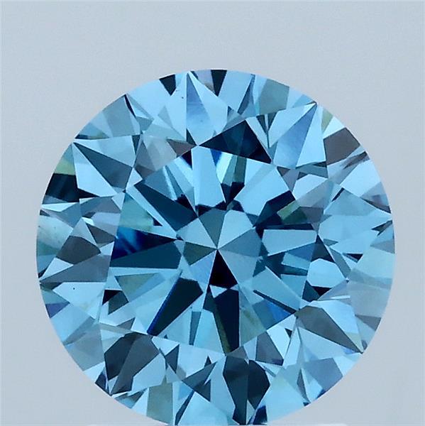 1.98ct Round FANCY VIVID BLUE VS1 Lab Created Diamond