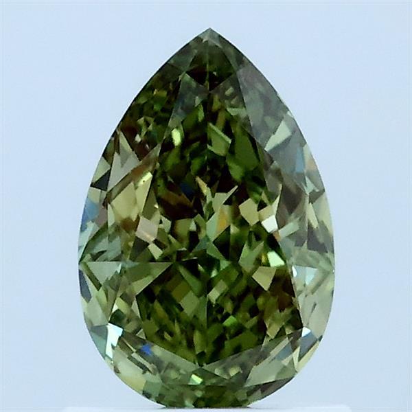 1.08ct Pear FANCY VIVID GREEN VS1 Lab Created Diamond