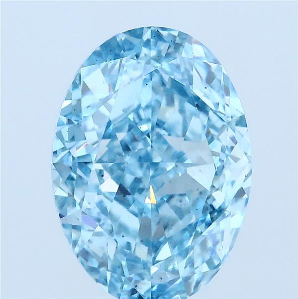 4.04ct Oval FANCY VIVID BLUE VS2 Lab Created Diamond