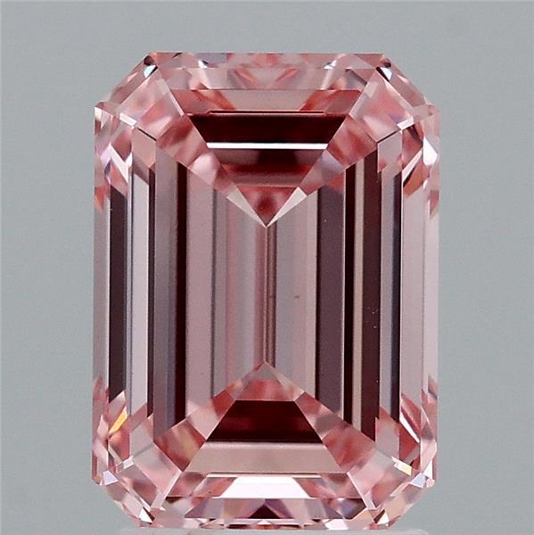 2.53ct Emerald FANCY INTENSE PINK VS1 Lab Created Diamond