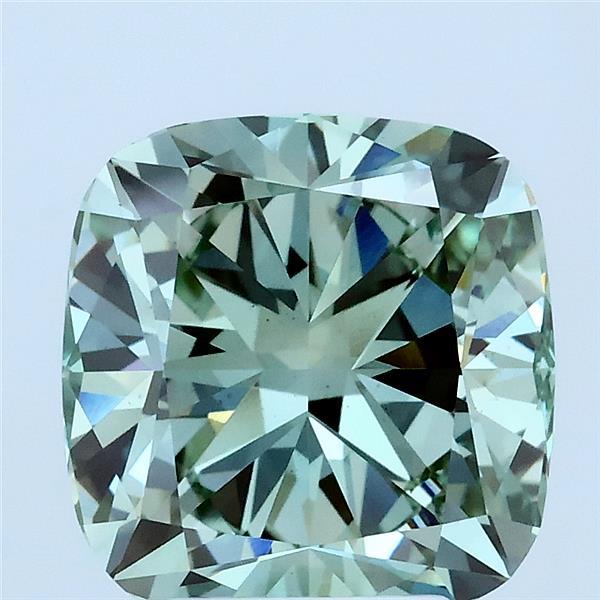 3.66ct Cushion FANCY INTENSE GREEN VS2 Lab Created Diamond