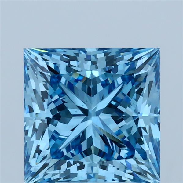 2.53ct Princess FANCY VIVID BLUE VS2 Lab Created Diamond