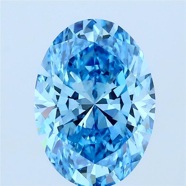 1.46ct Oval FANCY VIVID BLUE VS1 Lab Created Diamond
