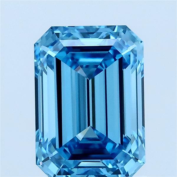 1.5ct Emerald FANCY VIVID BLUE VVS2 Lab Created Diamond