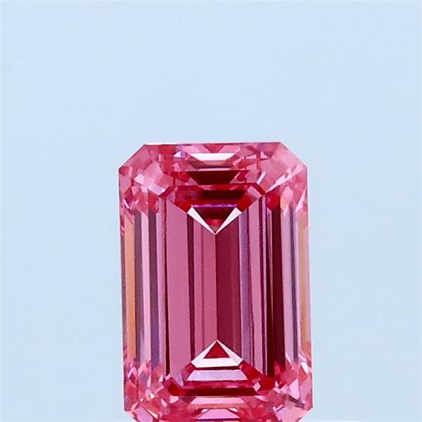 0.59ct Emerald FANCY VIVID PINK VVS2 Lab Created Diamond