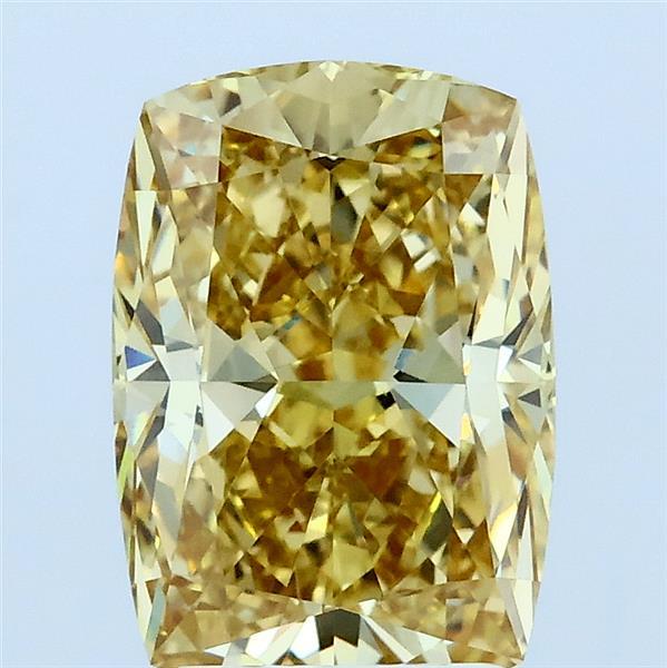 2.71ct Cushion FANCY INTENSE YELLOW VVS2 Lab Created Diamond