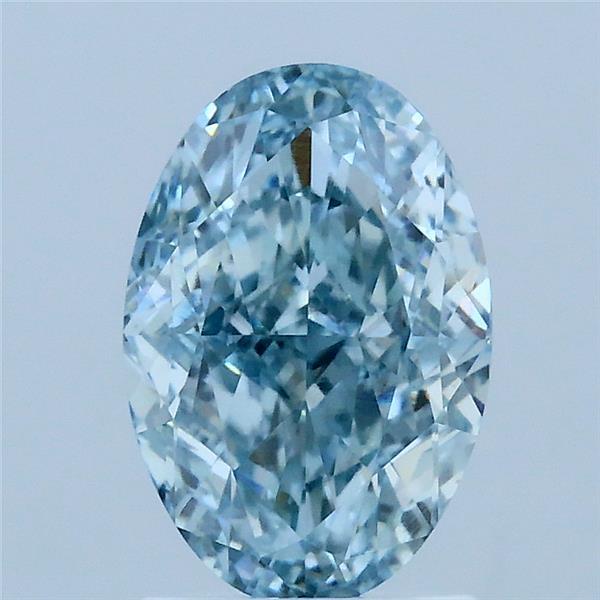 2.12ct Oval FANCY INTENSE GREENISH BLUE VS1 Lab Created Diamond