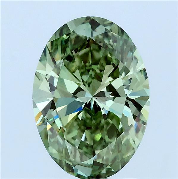 2.01ct Oval FANCY VIVID GREEN VS2 Lab Created Diamond