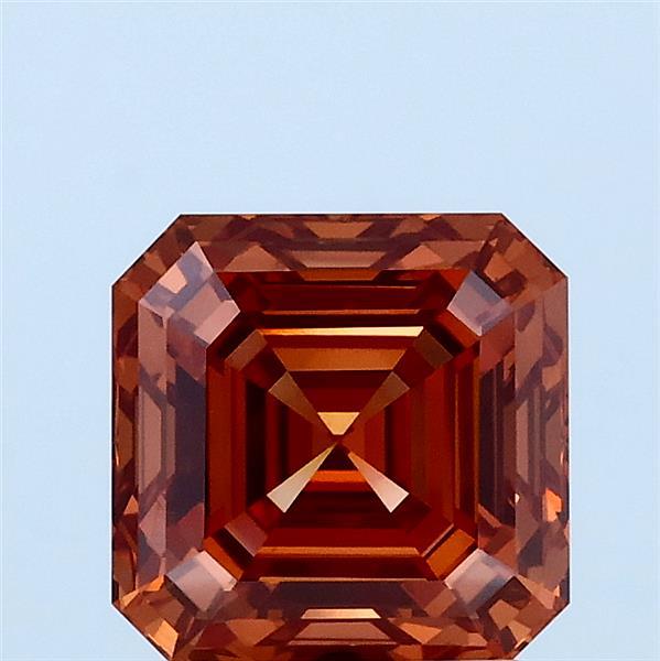 2ct Asscher FANCY ORANGY BROWN VS1 Lab Created Diamond