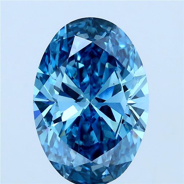 3.22ct Oval FANCY VIVID BLUE VS1 Lab Created Diamond