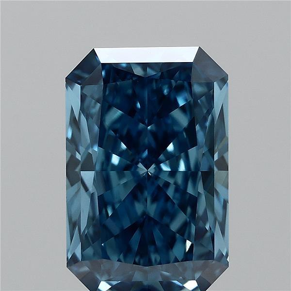 2ct Radiant FANCY VIVID BLUE VVS2 Lab Created Diamond