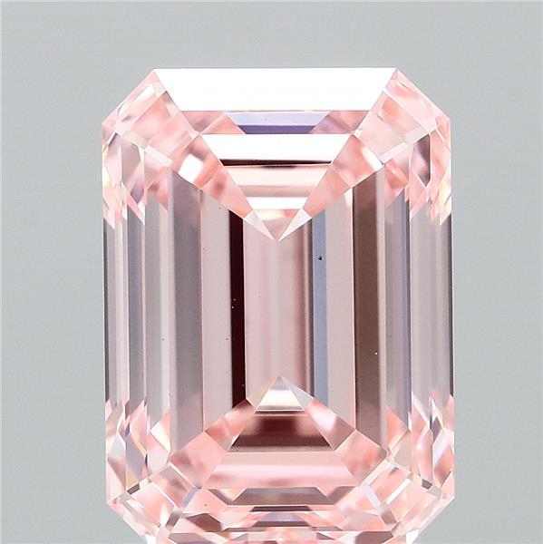 3.09ct Emerald FANCY INTENSE PINK VS1 Lab Created Diamond