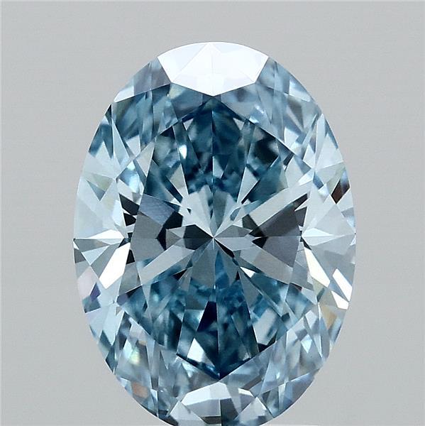2.72ct Oval FANCY VIVID BLUE VS1 Lab Created Diamond