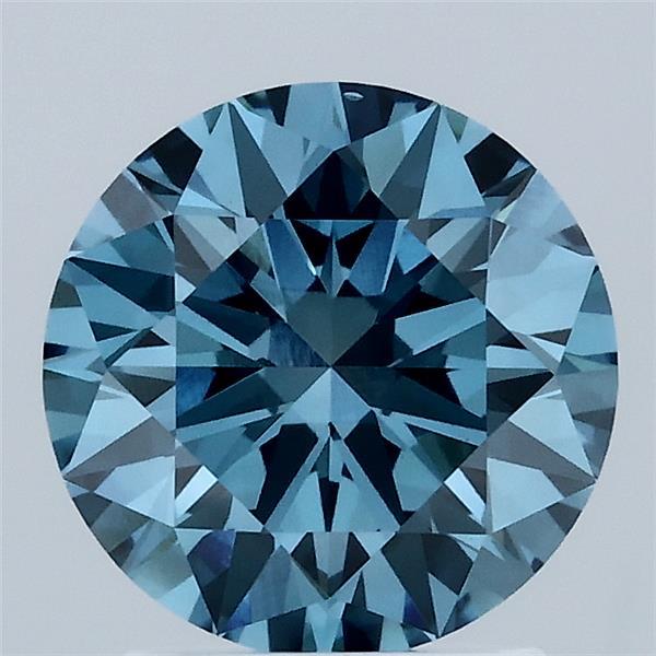 2ct Round FANCY VIVID BLUE VS1 Lab Created Diamond