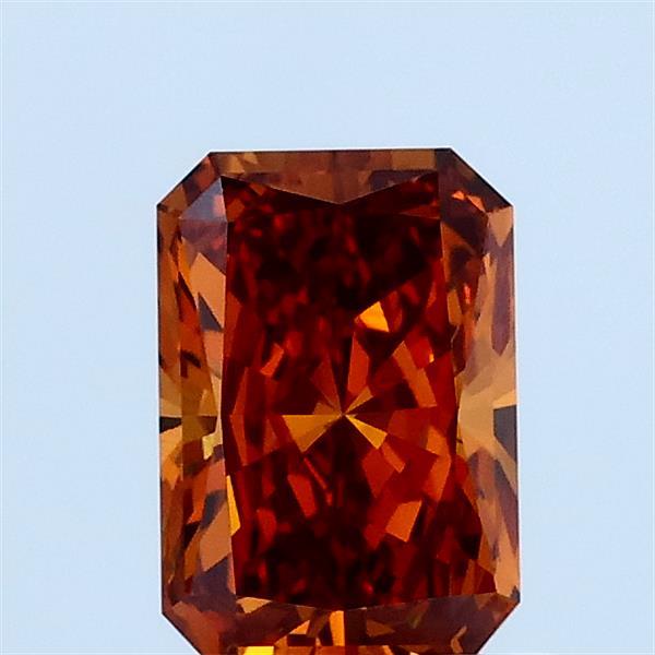 0.88ct Radiant FANCY VIVID BROWNISH ORANGE VVS2 Lab Created Diamond
