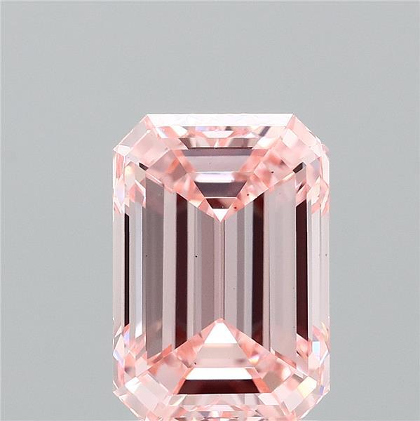 1.49ct Emerald FANCY INTENSE PINK VS1 Lab Created Diamond